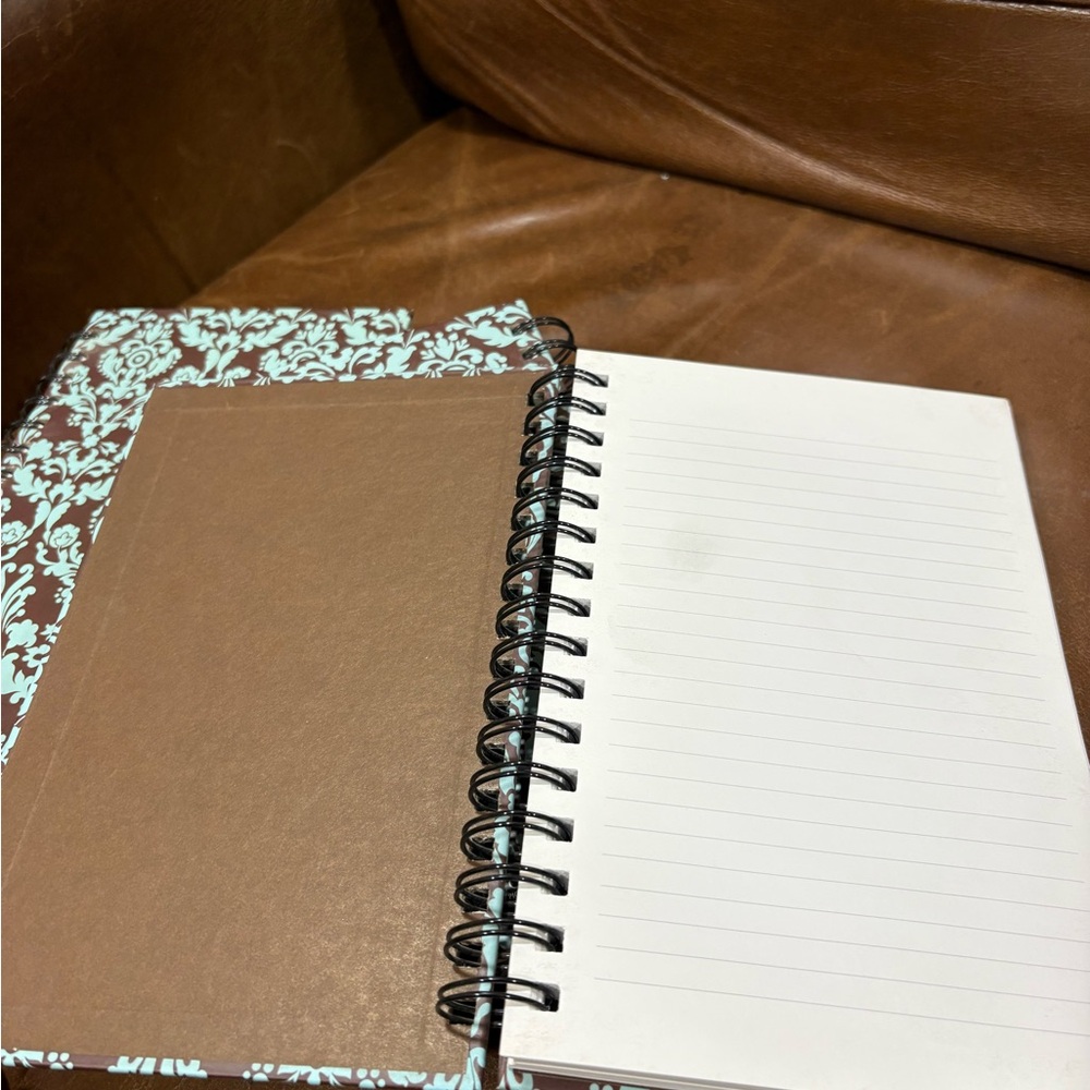 Set of 3 - Brown and Blue Patterned Spiral Notebook